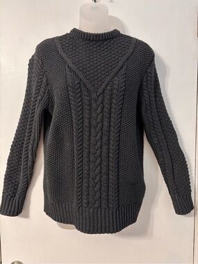 LL Bean Signature Sweater Fisherman Cable Knit Cotton